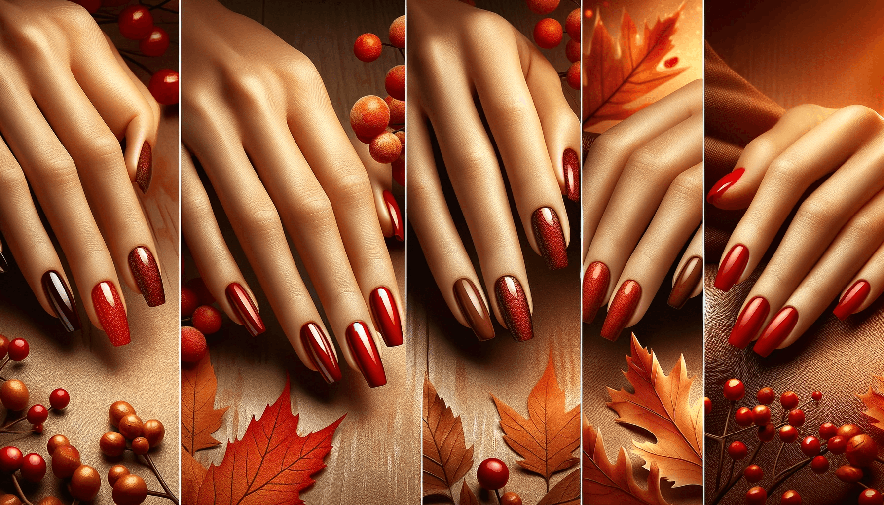 czerwień kolor manicure jesień